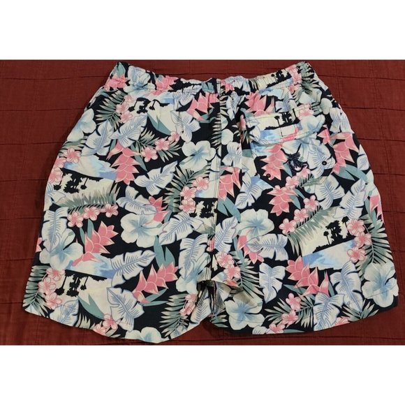 Nat Nast Cabana Collection Large Blue Floral Swim Trunks Hawaiian Shorts Size L - Picture 4 of 6